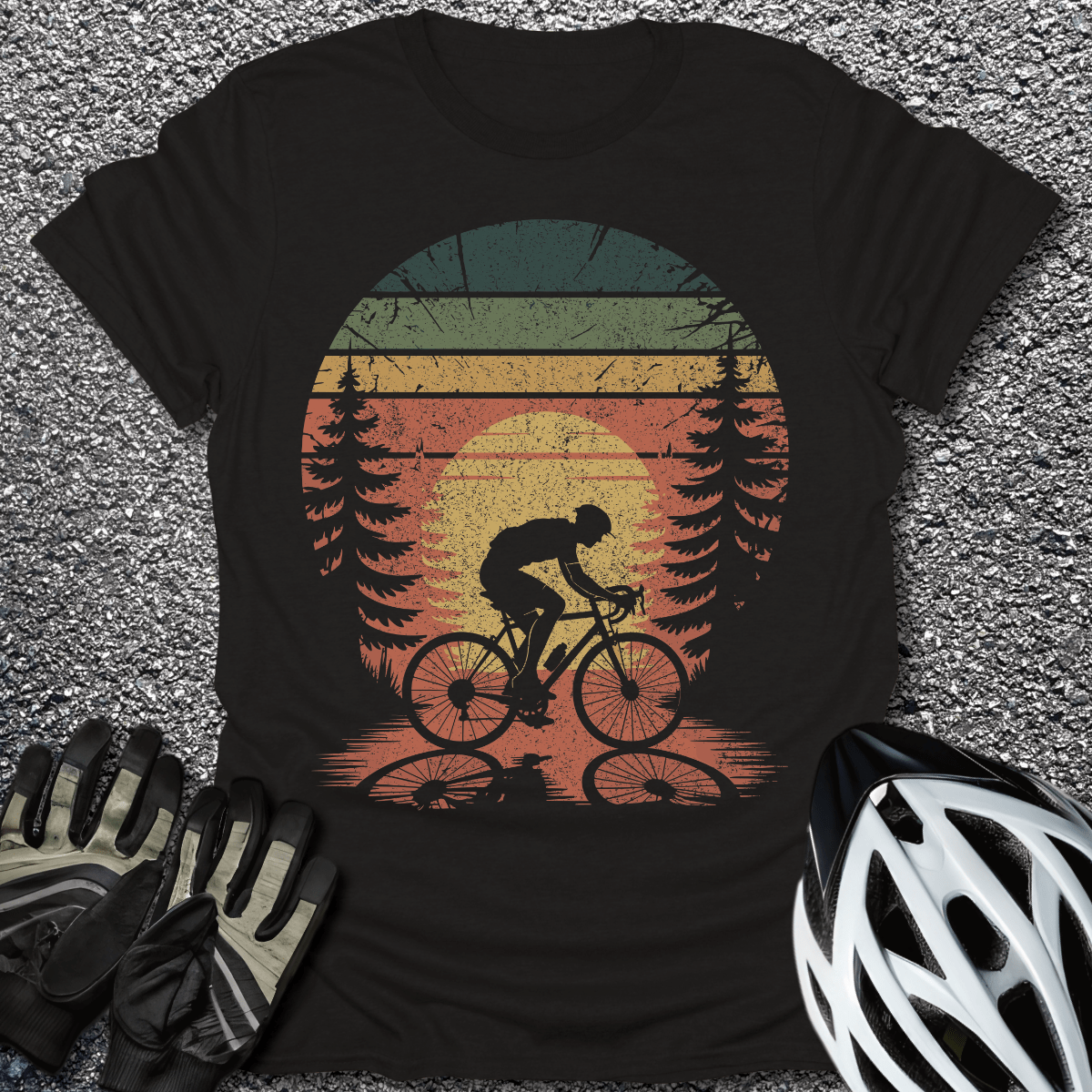 Forest Sunset T-Shirt in Black / S from CycleTees