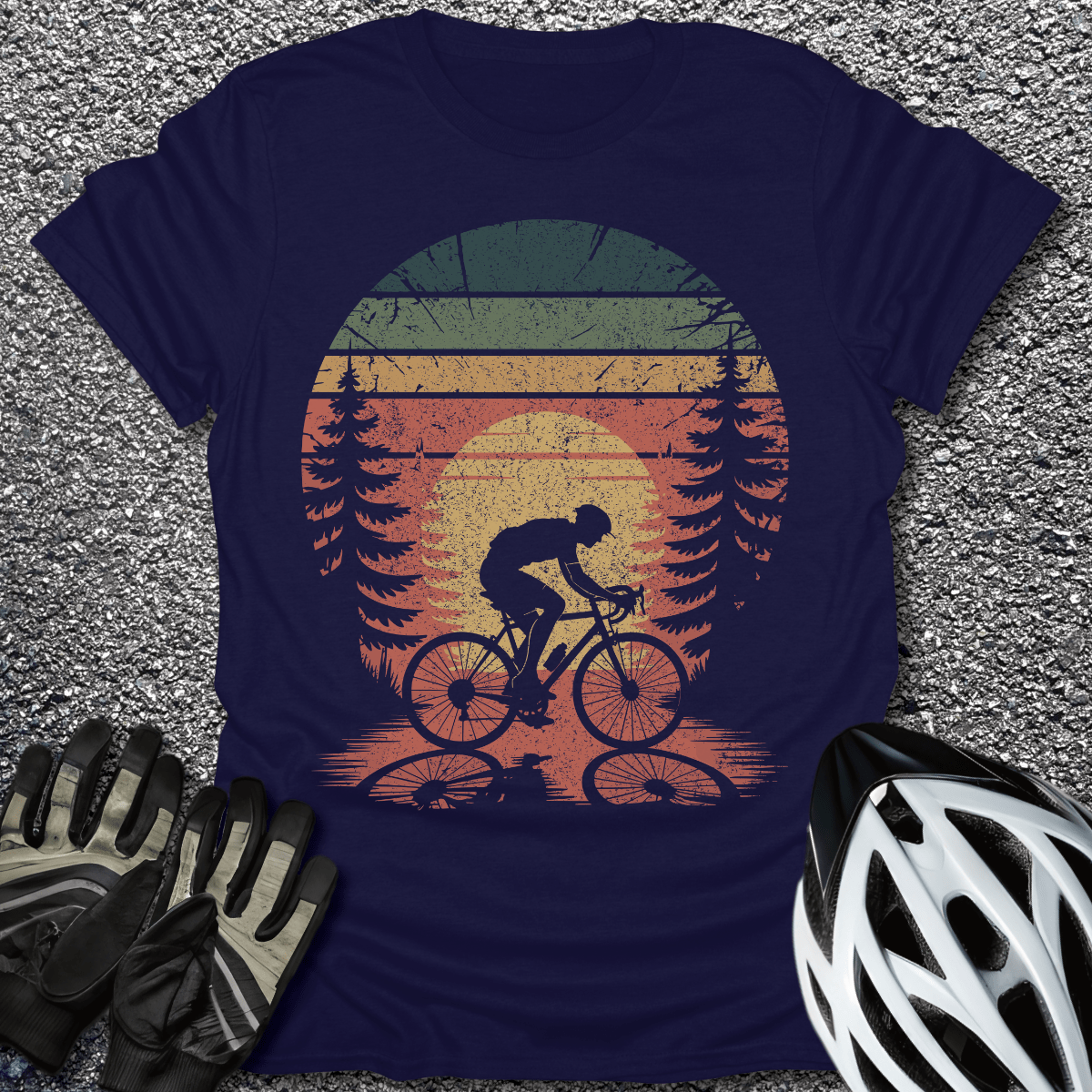 Forest Sunset T-Shirt in Navy / S from CycleTees