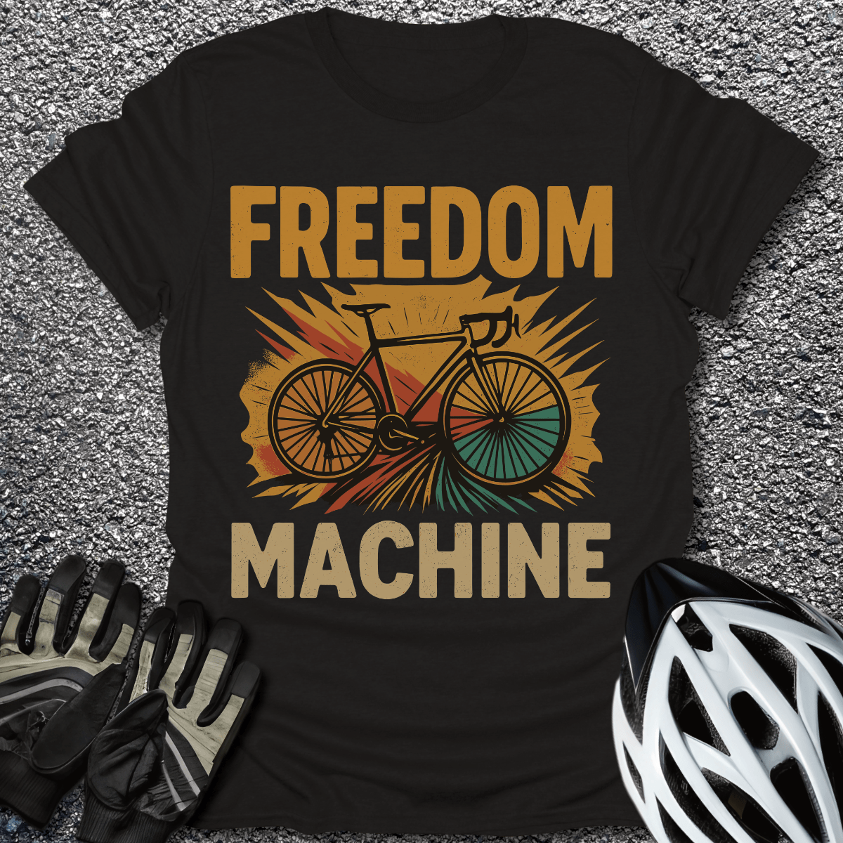 Freedom Machine T-Shirt in Black / S from CycleTees