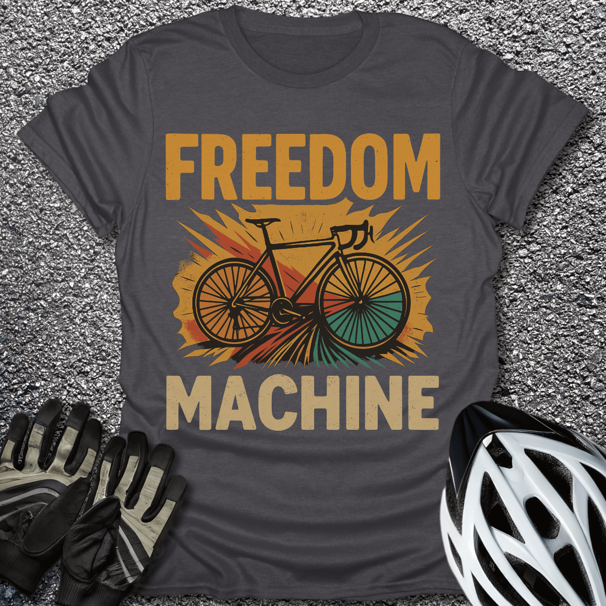 Freedom Machine T-Shirt in Dark Heather / S from CycleTees