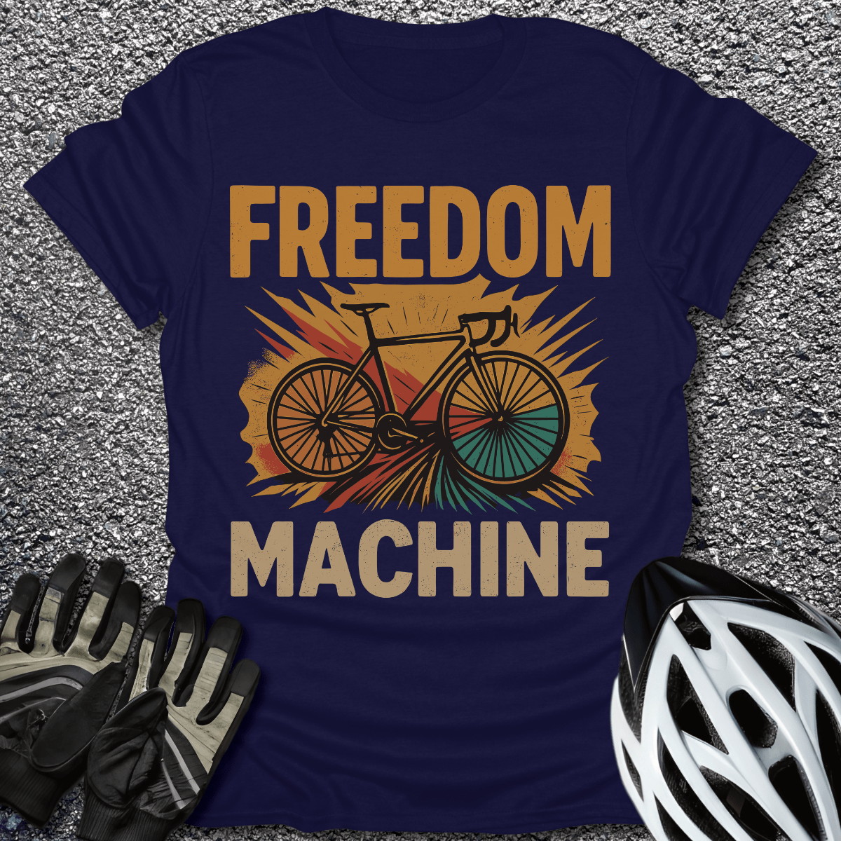 Freedom Machine T-Shirt in Navy / S from CycleTees