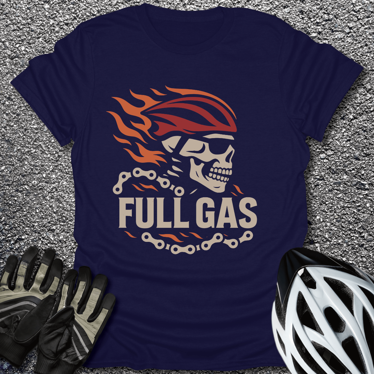Full Gas T-Shirt in Navy / S from CycleTees