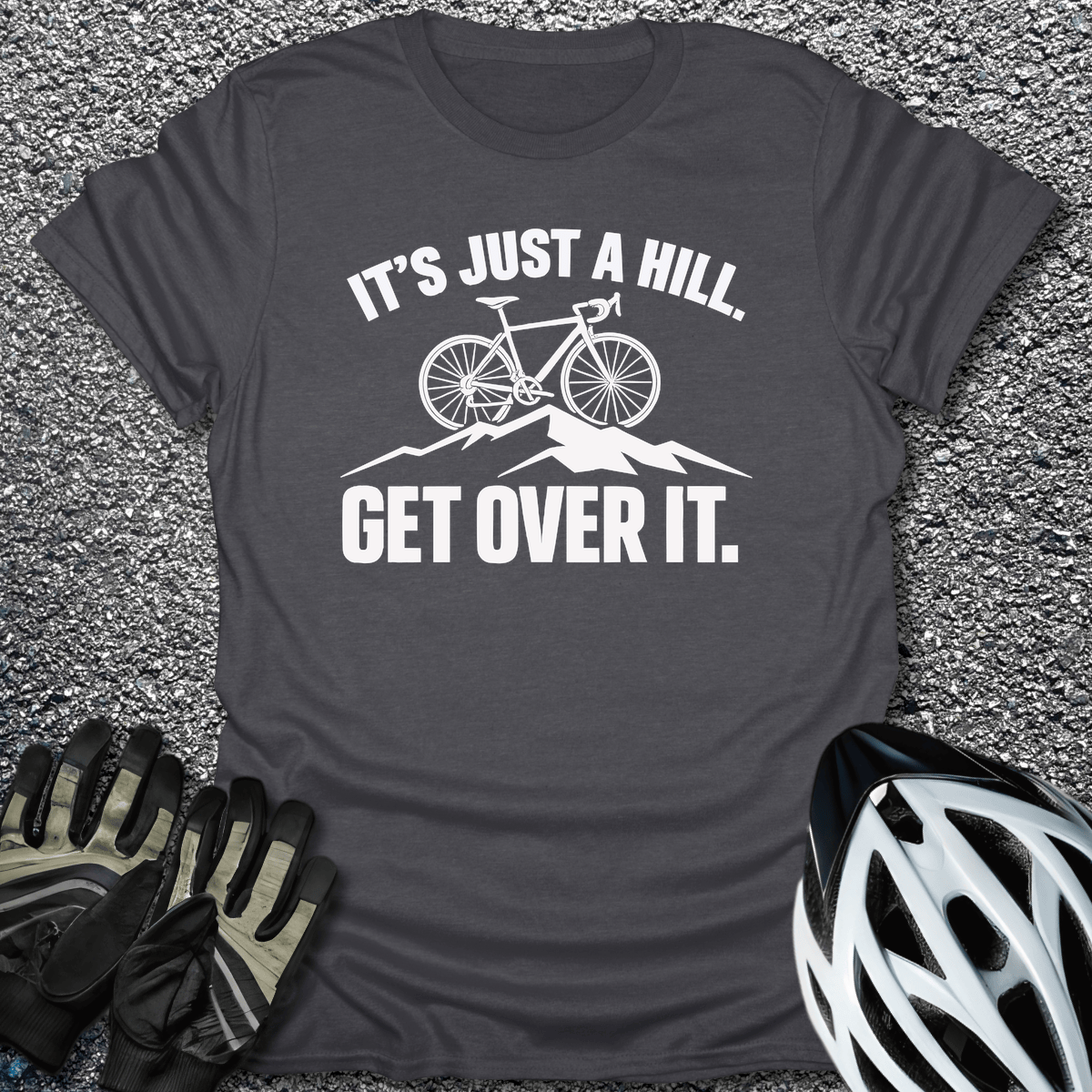Get Over It T-Shirt in Dark Heather / S from CycleTees