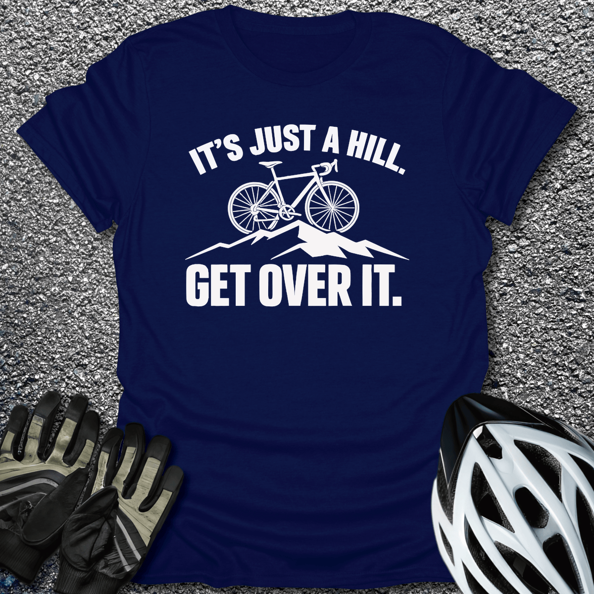 Get Over It T-Shirt in Navy / S from CycleTees
