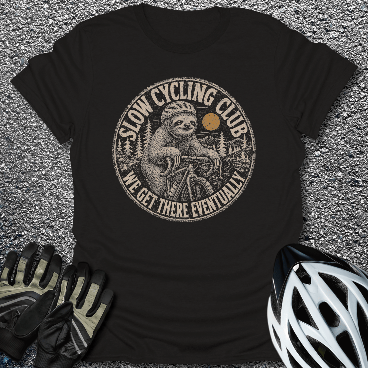 Get There Eventually T-Shirt in Black / S from CycleTees