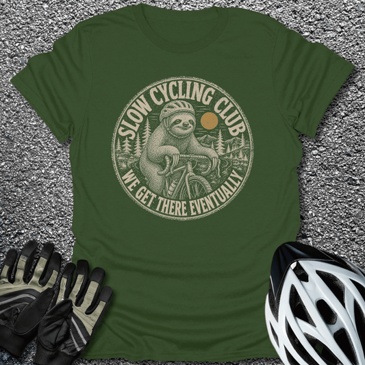 Get There Eventually T-Shirt in Military Green / S from CycleTees