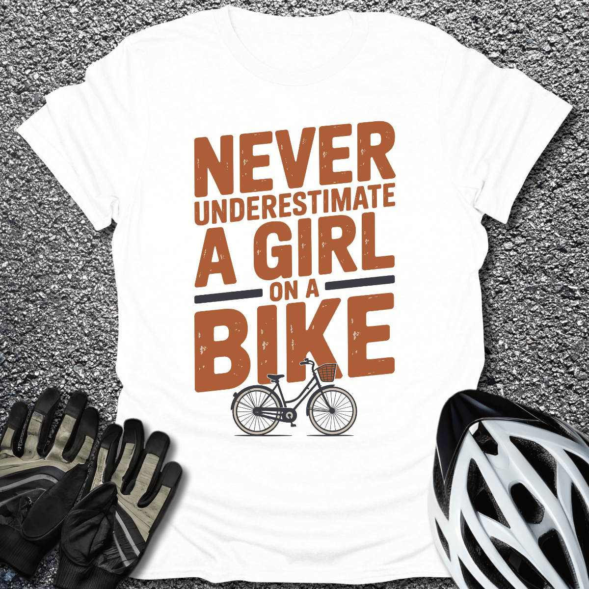 Girl on a Bike T-Shirt in White / S from CycleTees