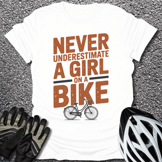 Girl on a Bike T-Shirt in White / S from CycleTees