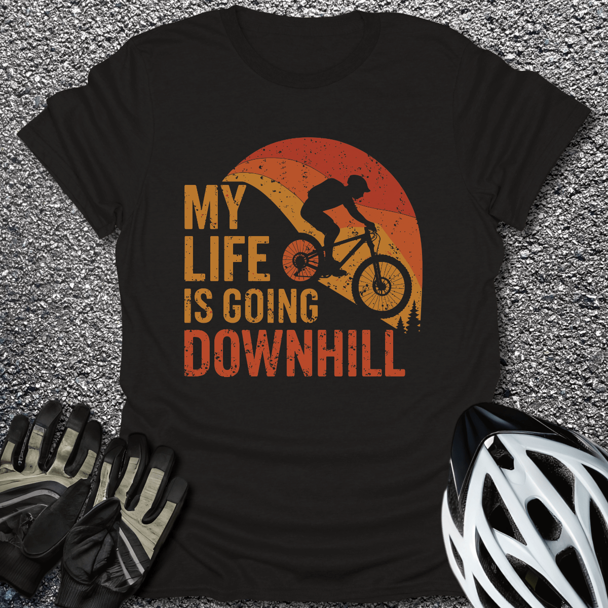 Going Downhill T-Shirt in Black / S from CycleTees