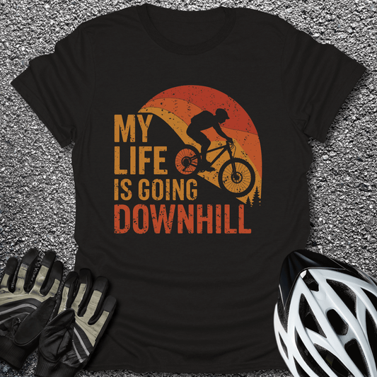 Going Downhill T-Shirt in Black / S from CycleTees