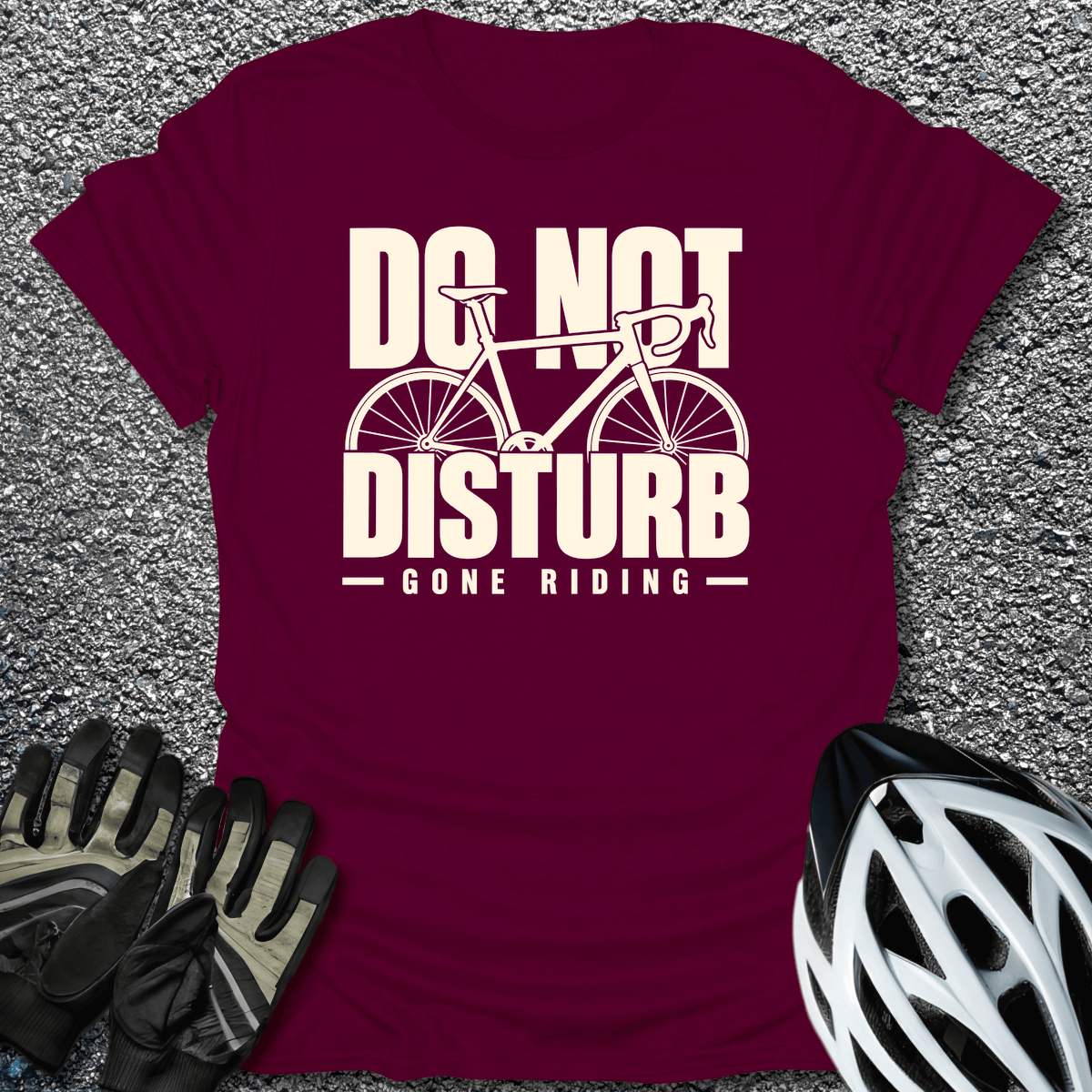 Gone Riding T-Shirt in S / Maroon from CycleTees