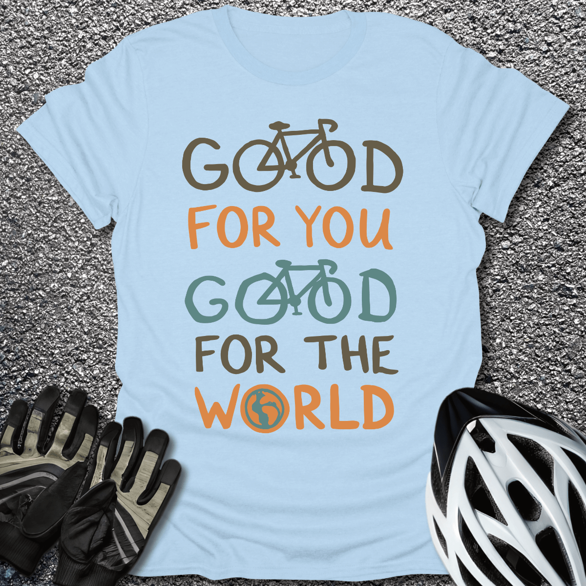 Good for the World T-Shirt in Light Blue / S from CycleTees