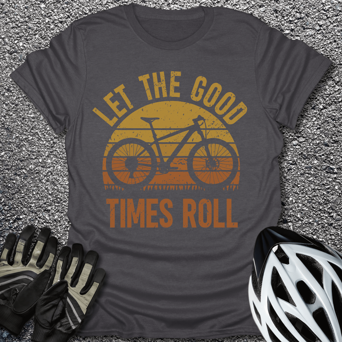 Good Times Roll T-Shirt in Dark Heather / S from CycleTees
