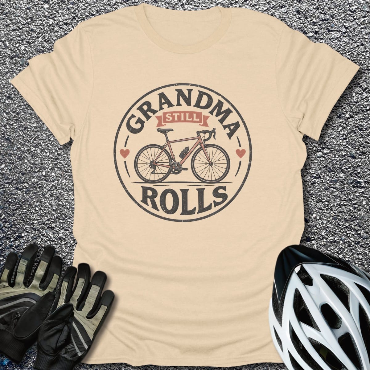 Grandma Rolls T-Shirt in Sand / S from CycleTees