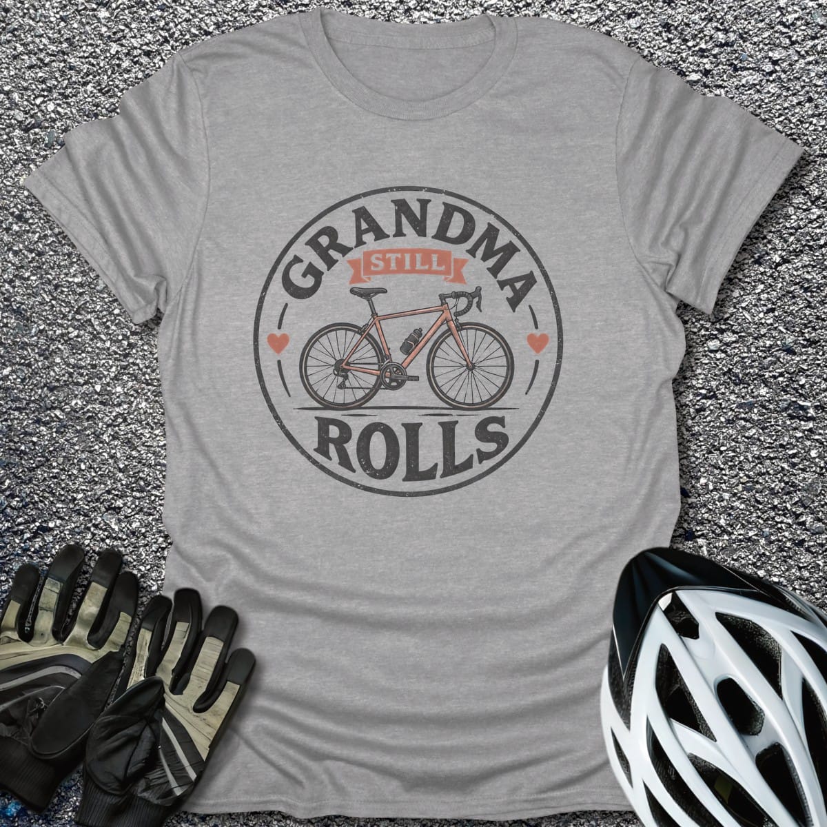 Grandma Rolls T-Shirt in Sport Grey / S from CycleTees