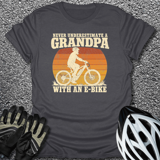 Grandpa E-Bike T-Shirt in Dark Heather / S from CycleTees