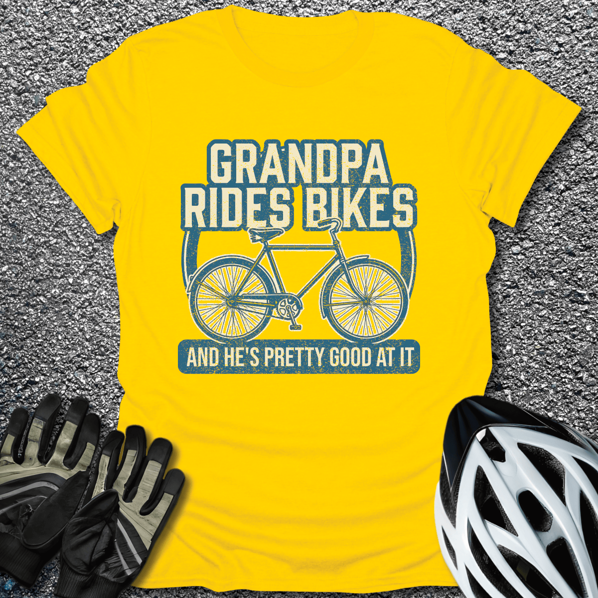 Grandpa Rides Bikes T-Shirt in Daisy / S from CycleTees