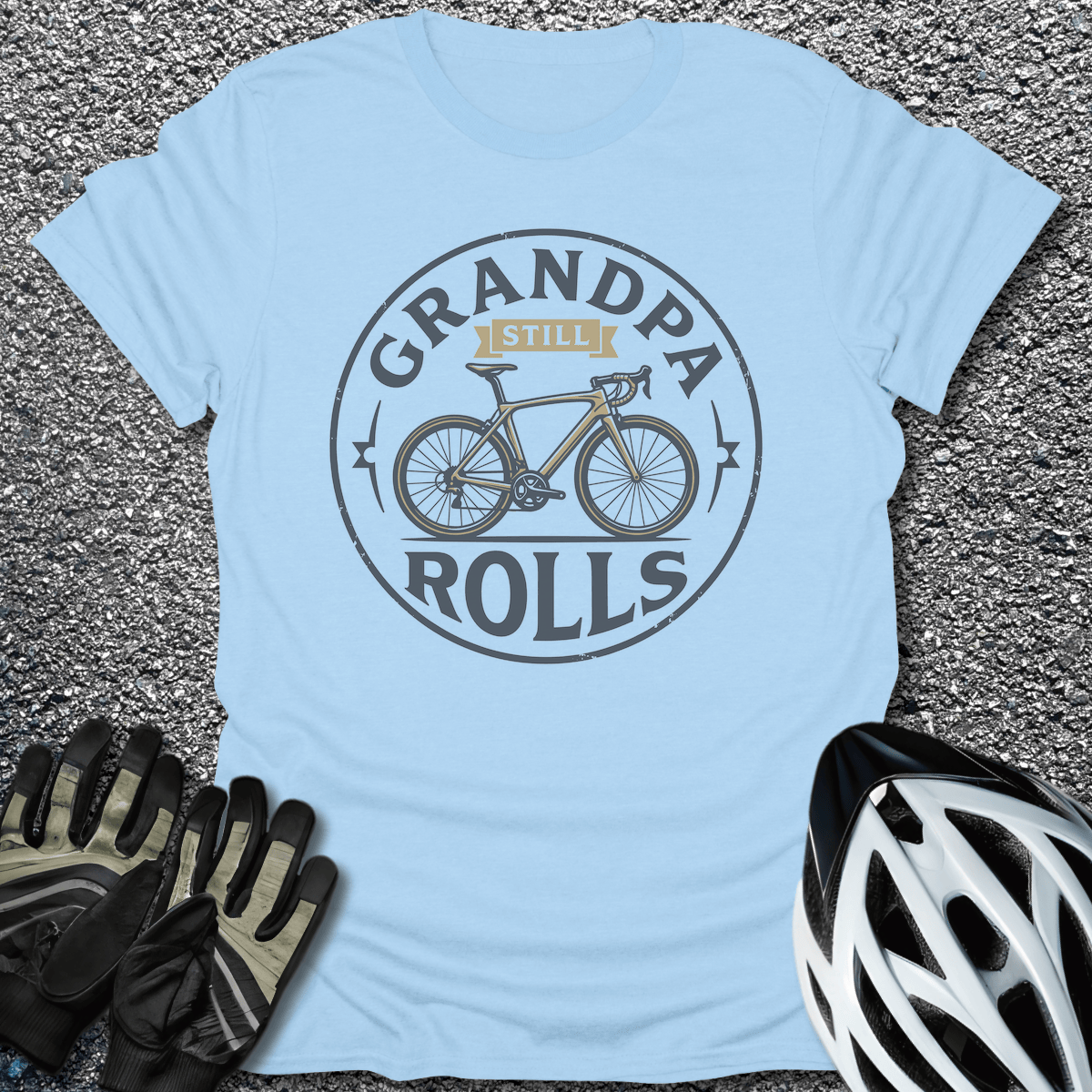 Grandpa Still Rolls T-Shirt in Light Blue / S from CycleTees