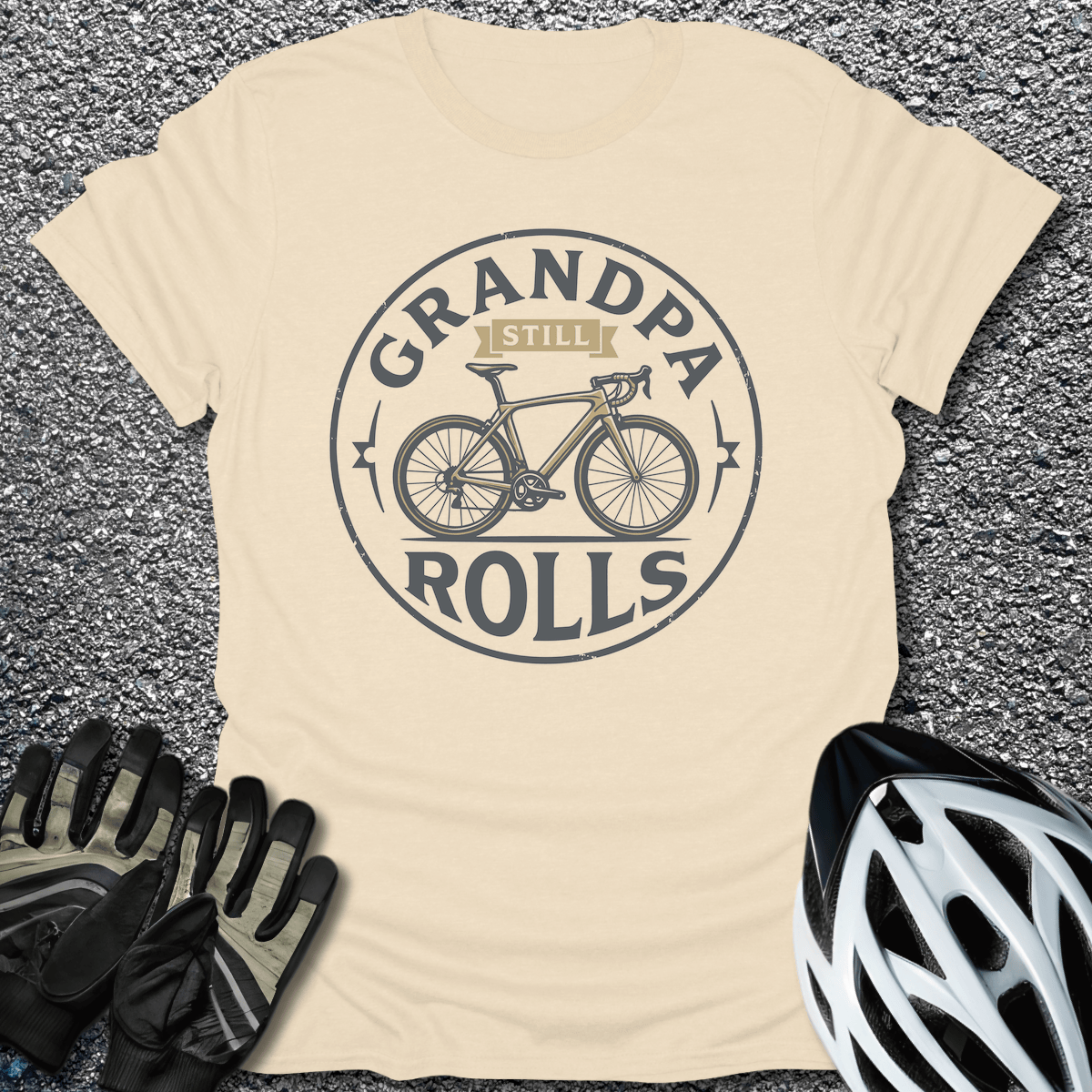 Grandpa Still Rolls T-Shirt in Natural / S from CycleTees