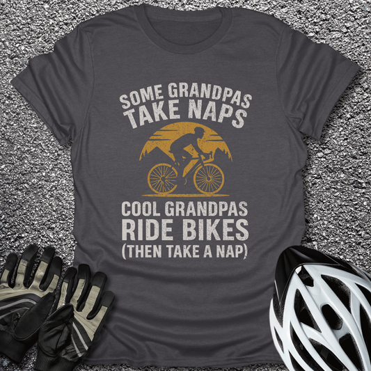 Grandpas Take Naps T-Shirt in Dark Heather / S from CycleTees