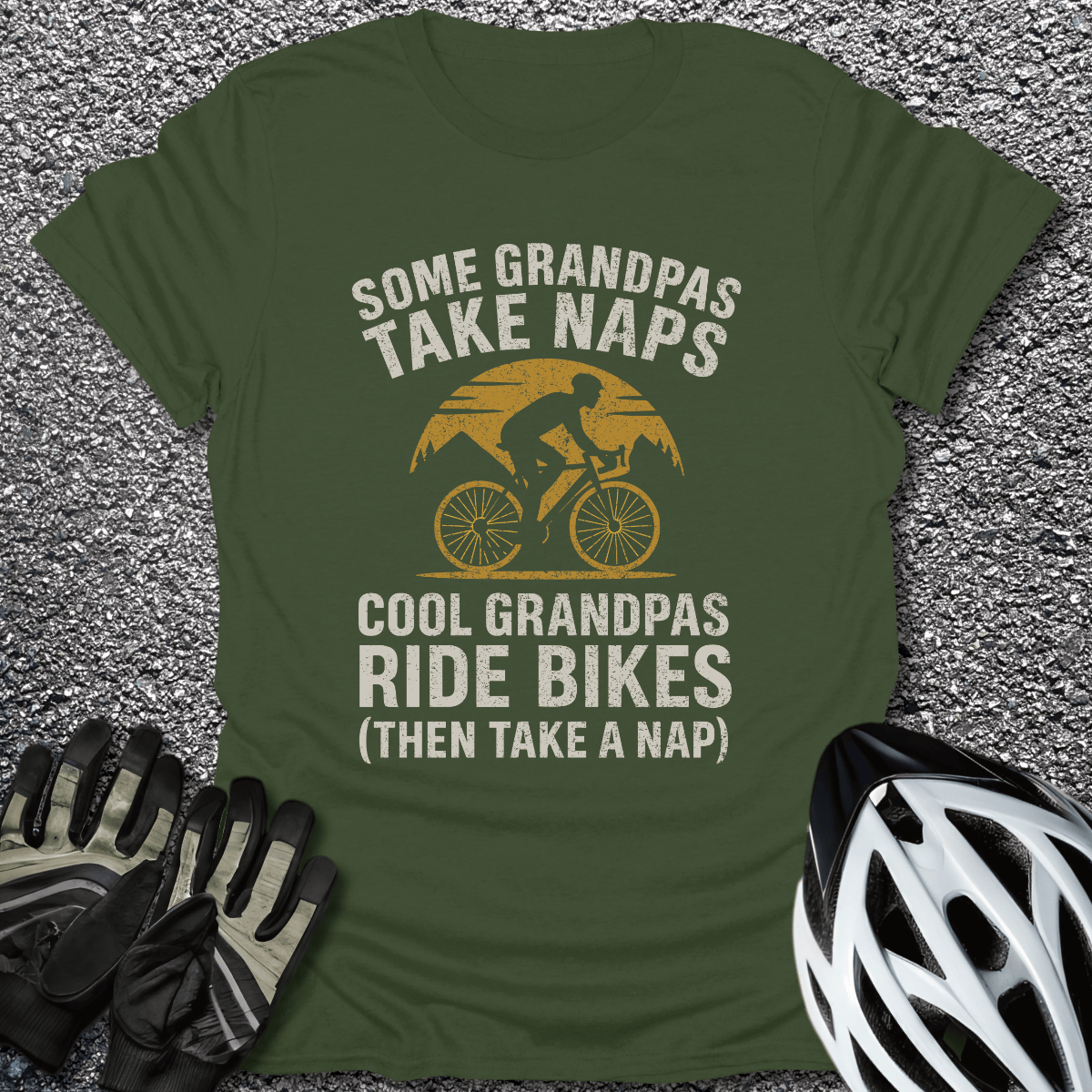 Grandpas Take Naps T-Shirt in Military Green / S from CycleTees