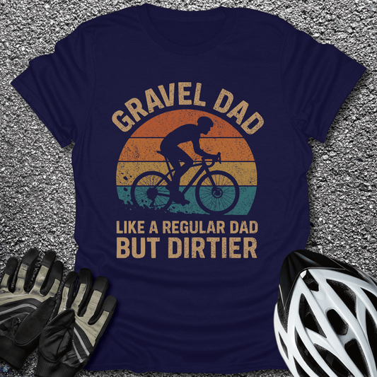 Gravel Dad T-Shirt in Navy / S from CycleTees