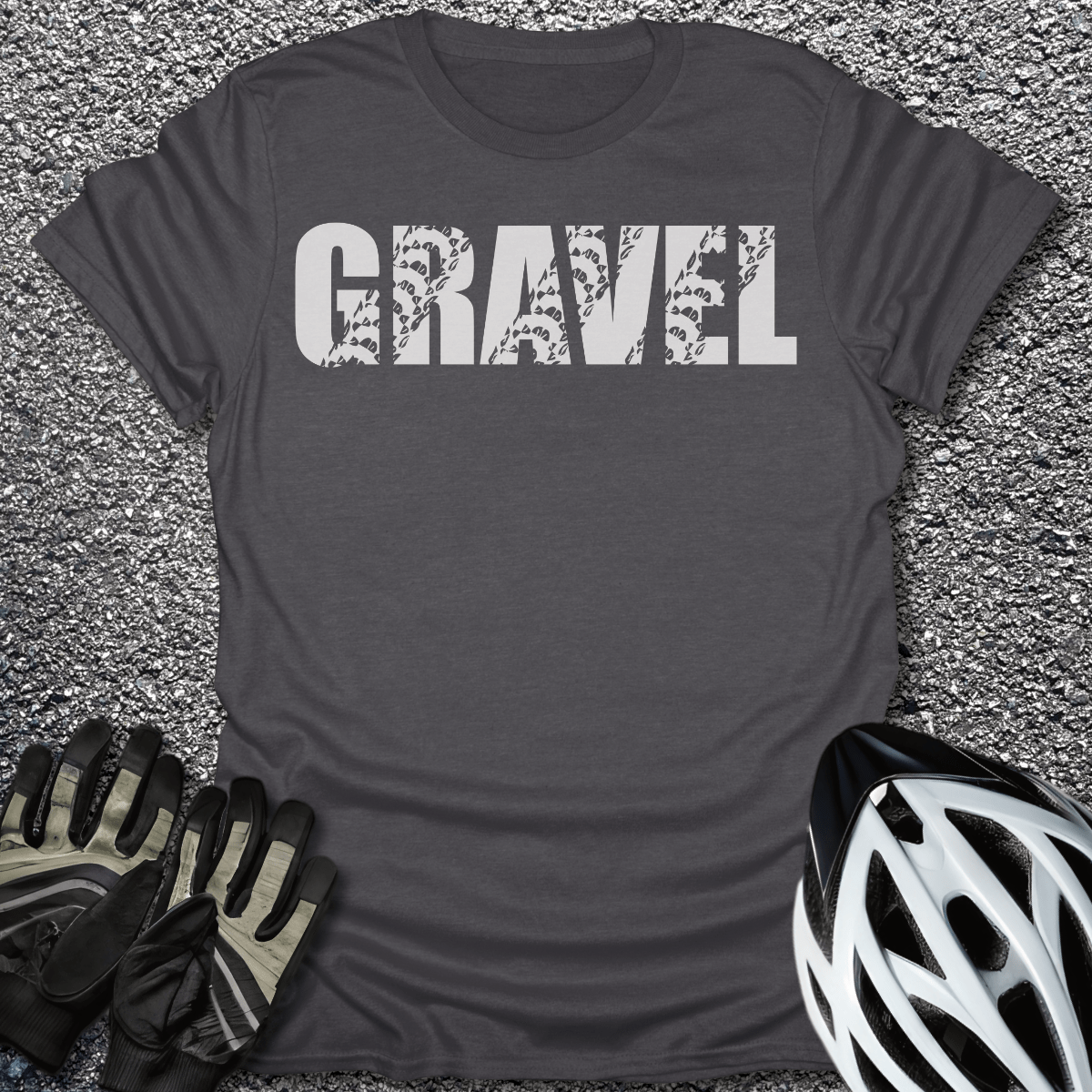 Gravel Traces T-Shirt in Dark Heather / S from CycleTees