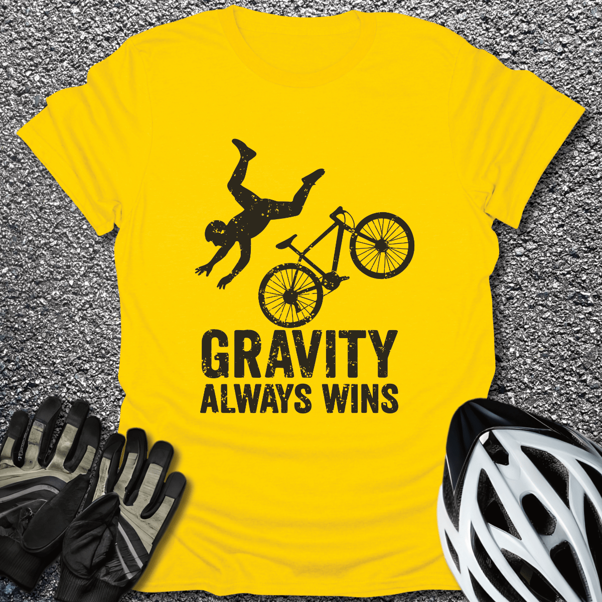Gravity Always Wins T-Shirt in Daisy / S from CycleTees