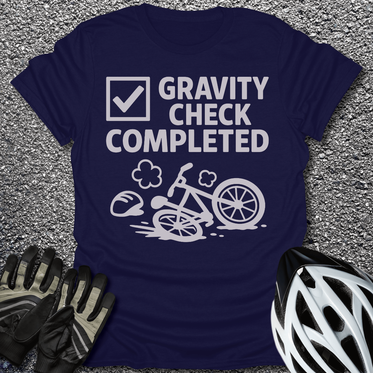 Gravity Check T-Shirt in Navy / S from CycleTees