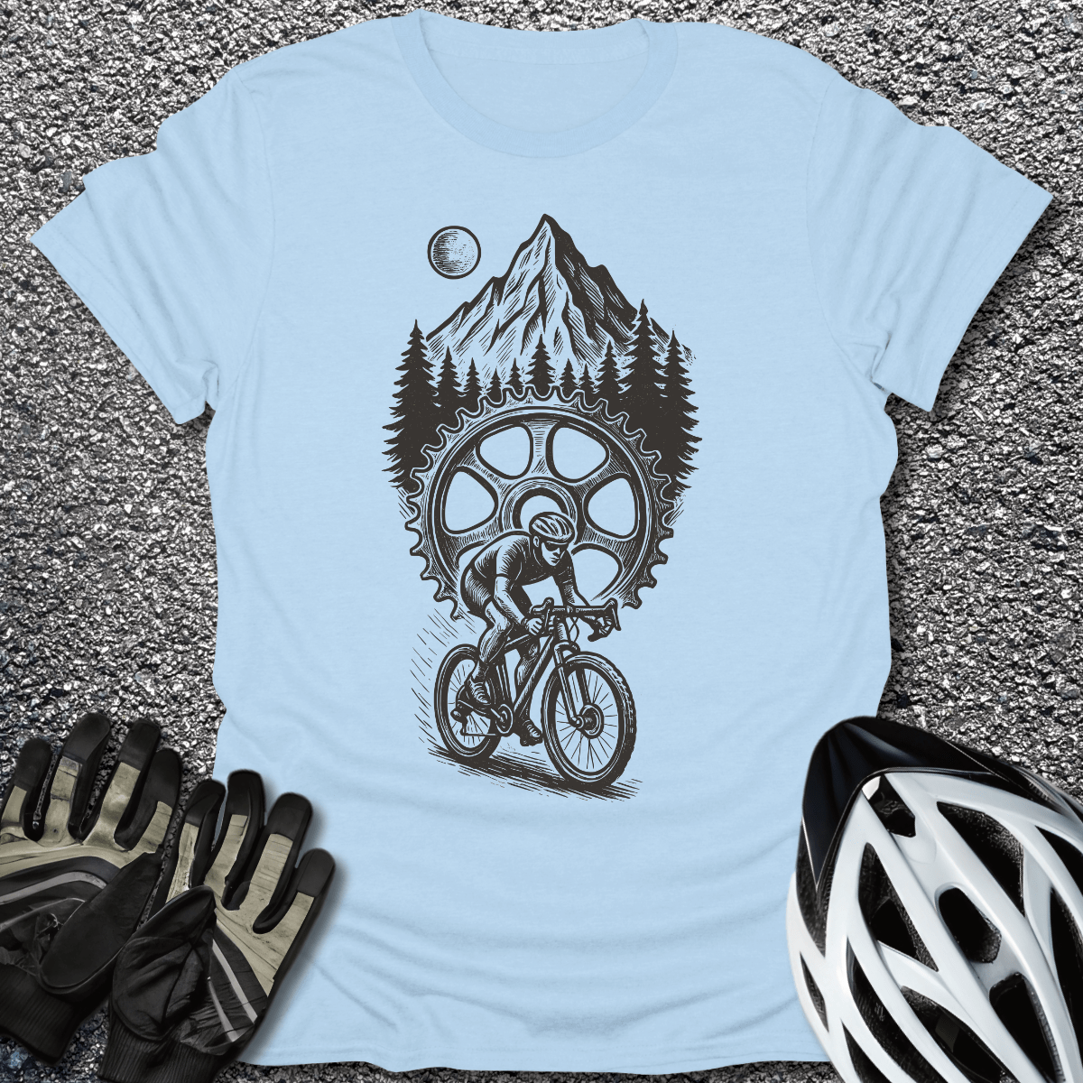 Grind Summit T-Shirt in Light Blue / S from CycleTees