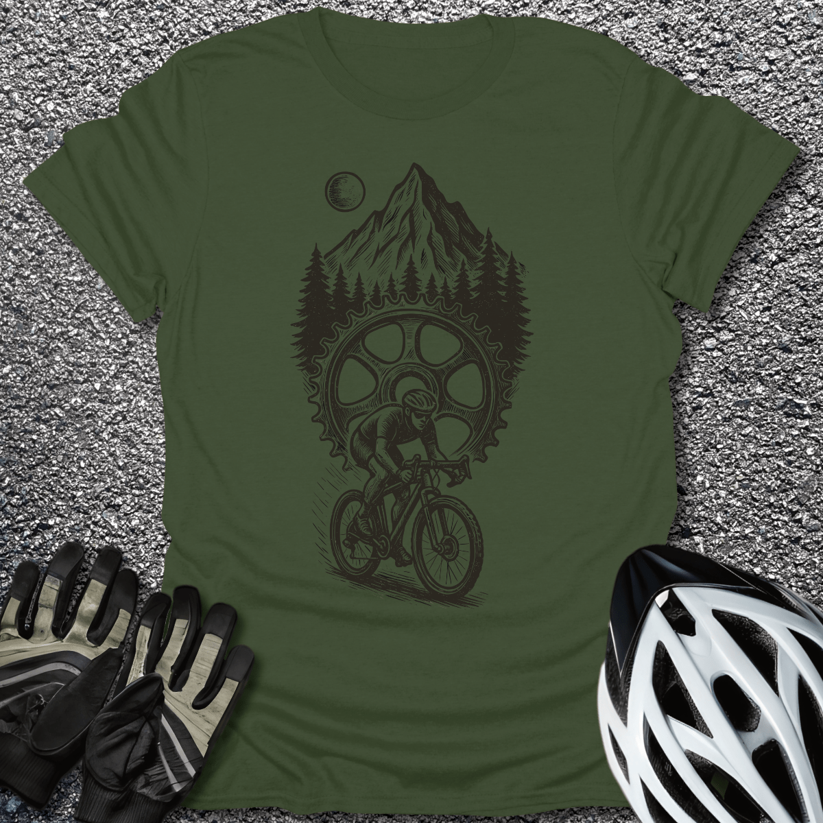 Grind Summit T-Shirt in Military Green / S from CycleTees