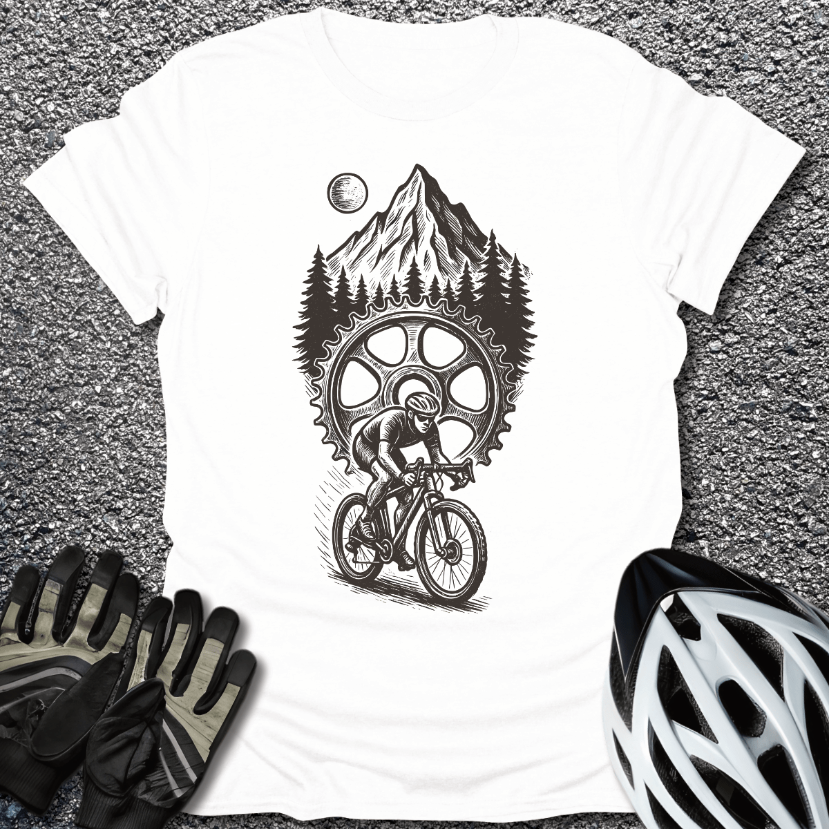Grind Summit T-Shirt in White / S from CycleTees