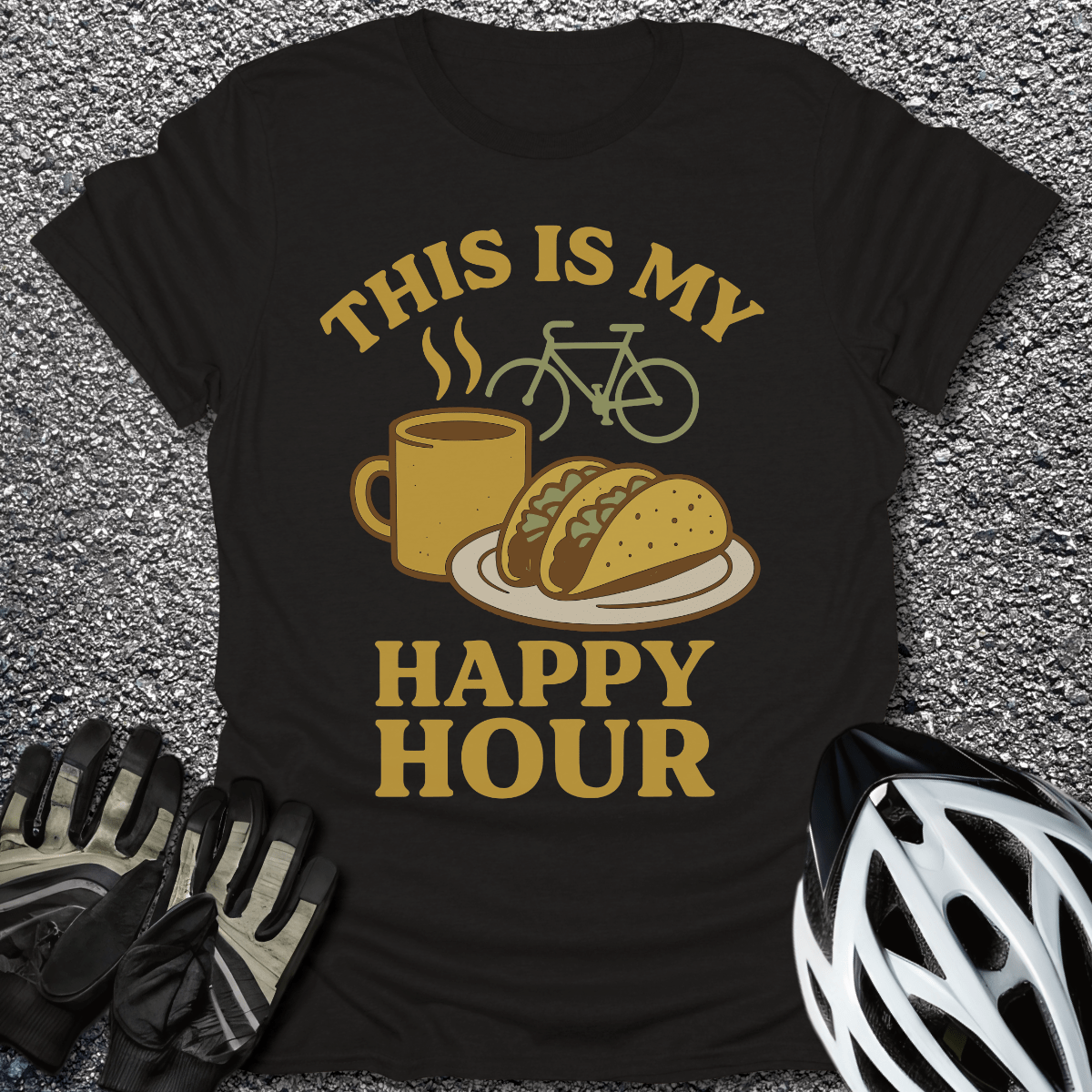 Happy Hour T-Shirt in Black / S from CycleTees