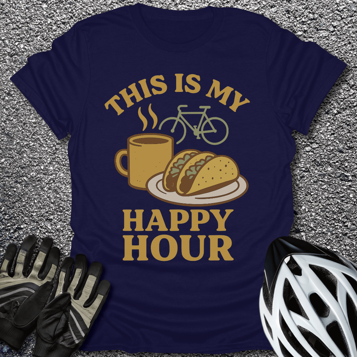 Happy Hour T-Shirt in Navy / S from CycleTees