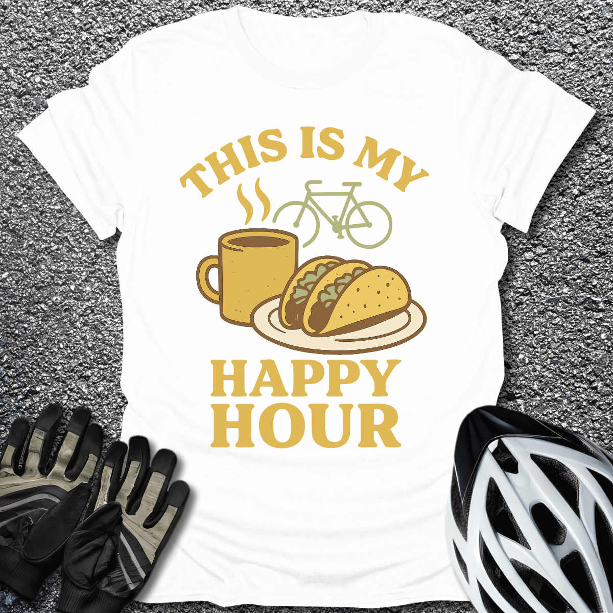 Happy Hour T-Shirt in White / S from CycleTees