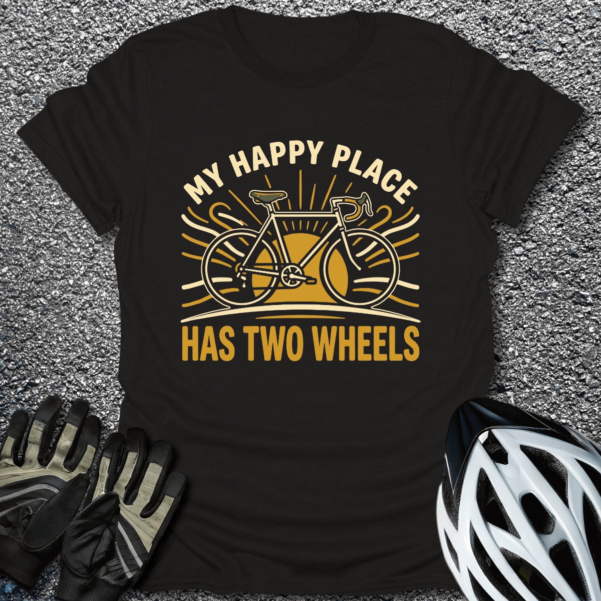 Happy Place T-Shirt in Black / S from CycleTees