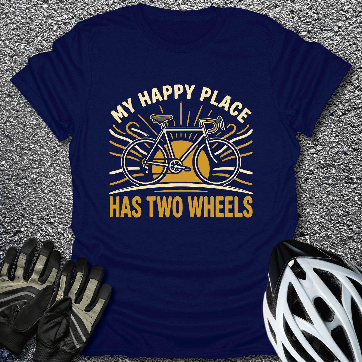 Happy Place T-Shirt in Navy / S from CycleTees