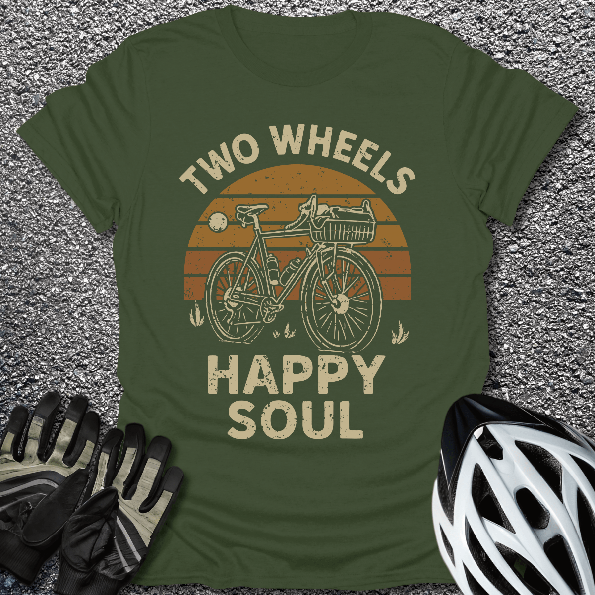 Happy Soul T-Shirt in Military Green / S from CycleTees