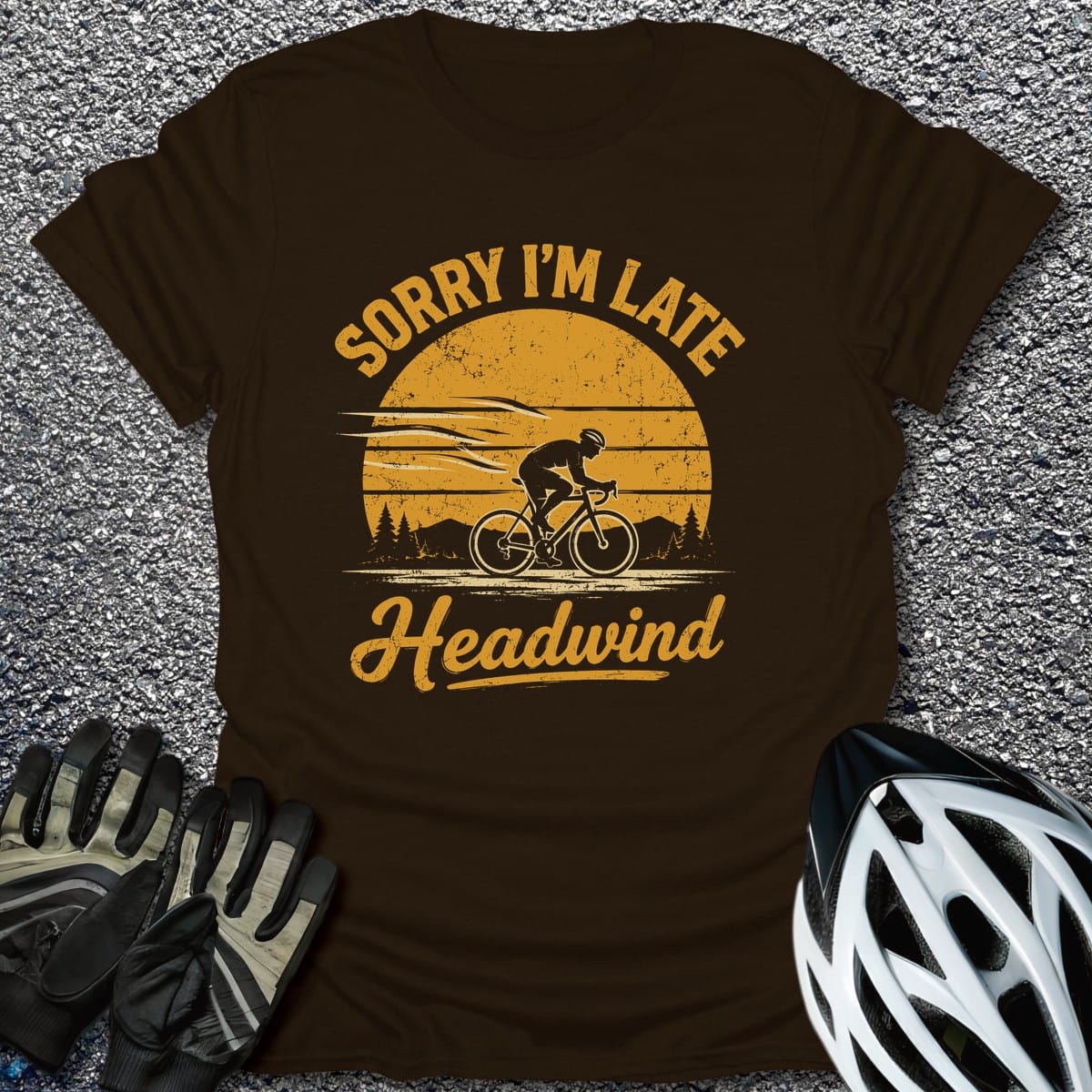 Headwind T-Shirt in Dark Chocolate / S from CycleTees
