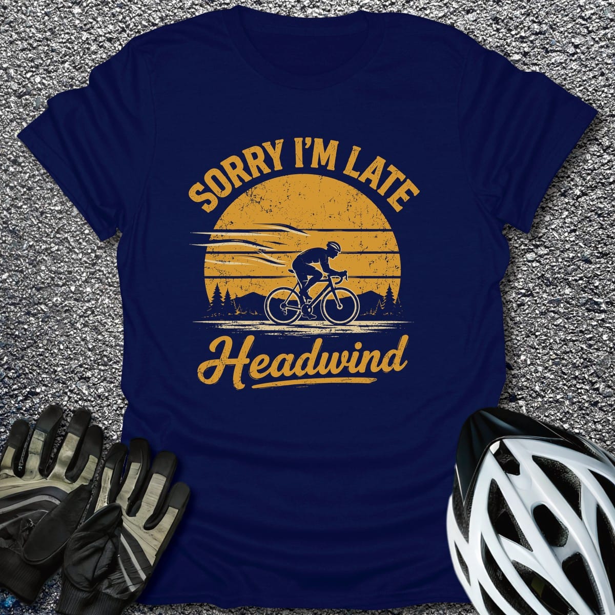 Headwind T-Shirt in Navy / S from CycleTees