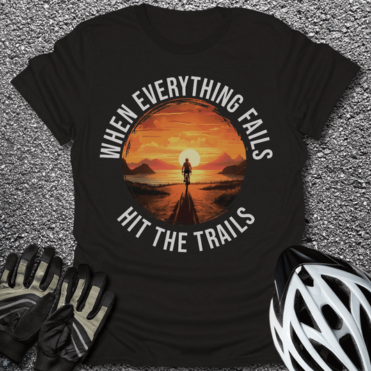Hit The Trails T-Shirt in Black / S from CycleTees