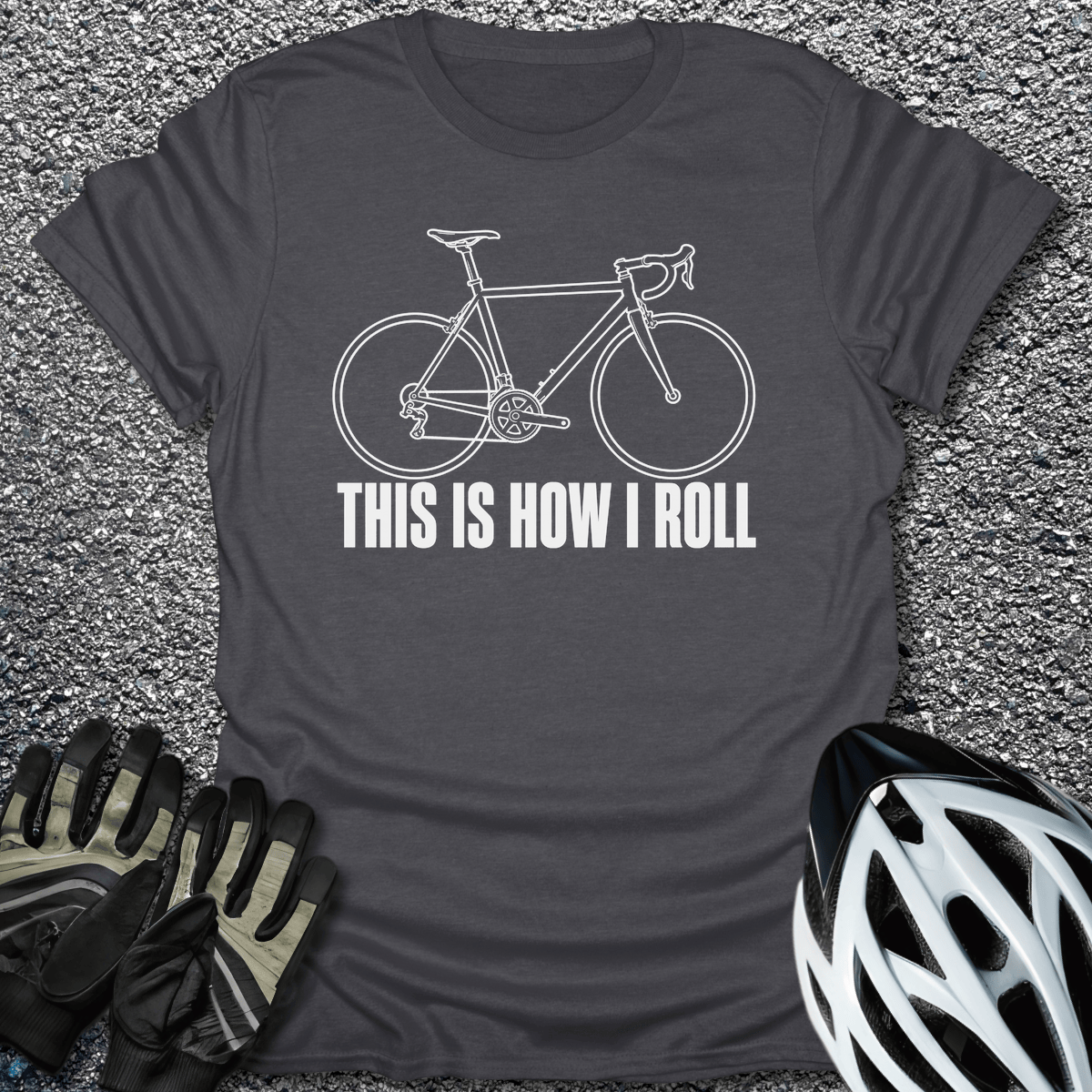 How I Roll T-Shirt in Dark Heather / S from CycleTees