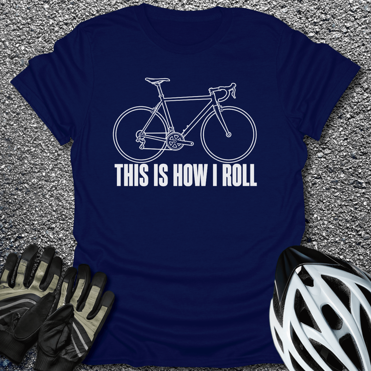 How I Roll T-Shirt in Navy / S from CycleTees