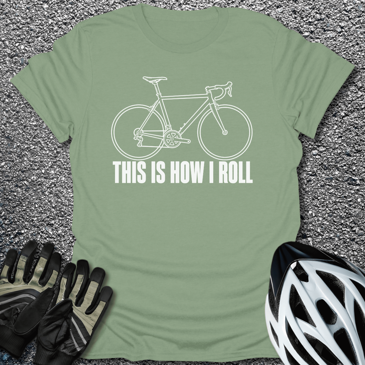How I Roll T-Shirt in Sage / S from CycleTees