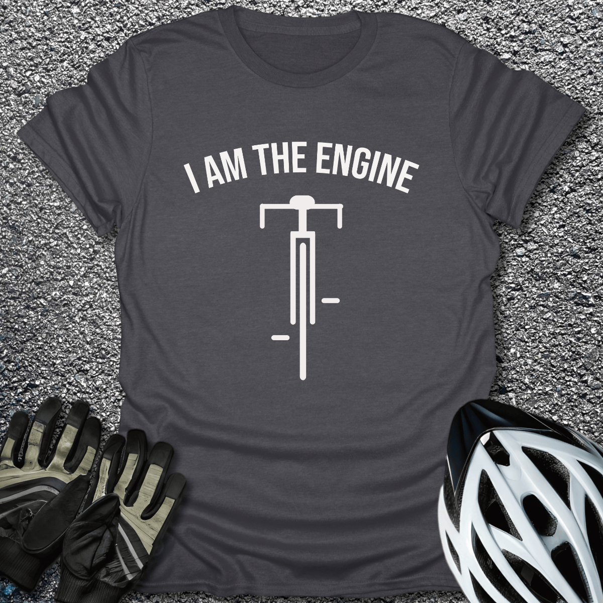 I Am the Engine T-Shirt in Dark Heather / S from CycleTees