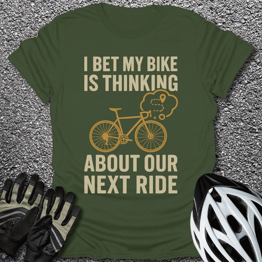 I Bet My Bike T-Shirt in Military Green / S from CycleTees