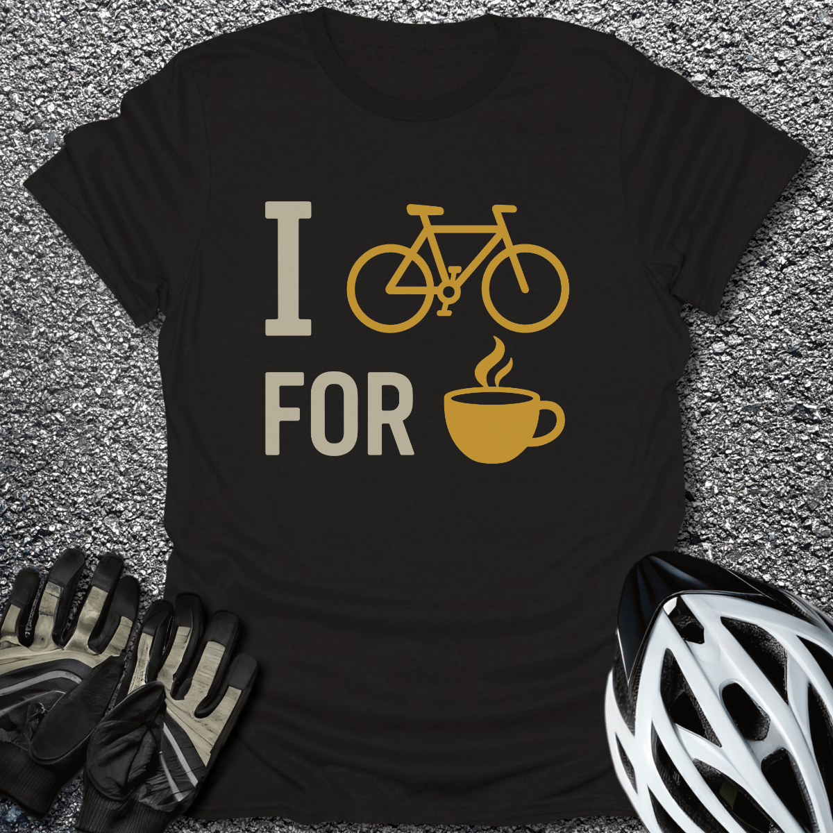I Bike for Coffee T-Shirt in Black / S from CycleTees