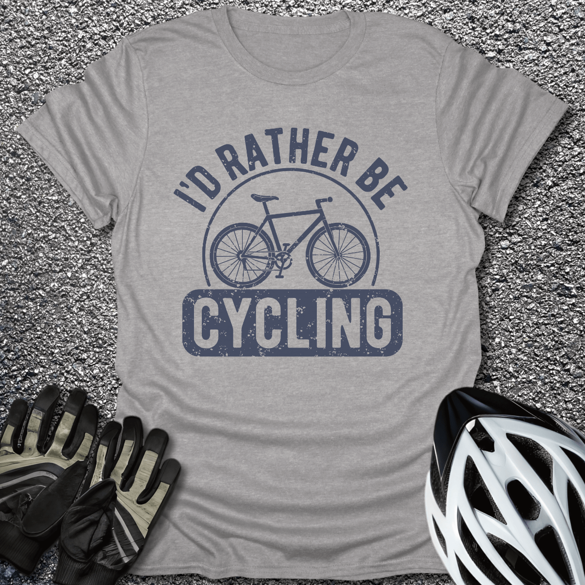 I'd Rather Be Cycling T-Shirt in Sport Grey / S from CycleTees