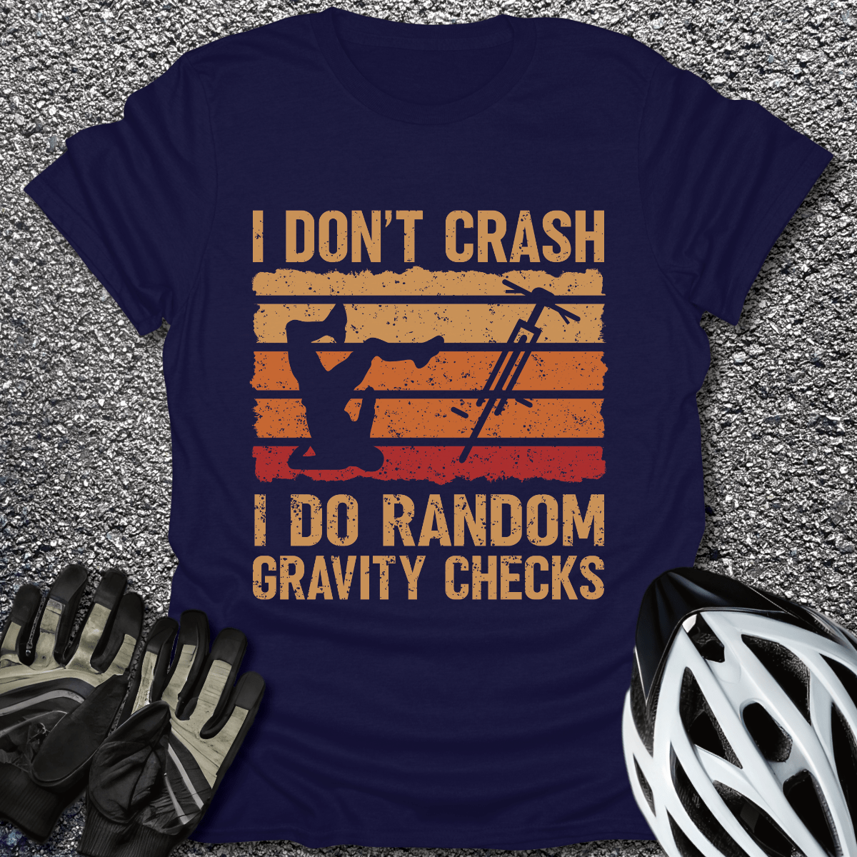 I Don't Crash T-Shirt in Navy / S from CycleTees