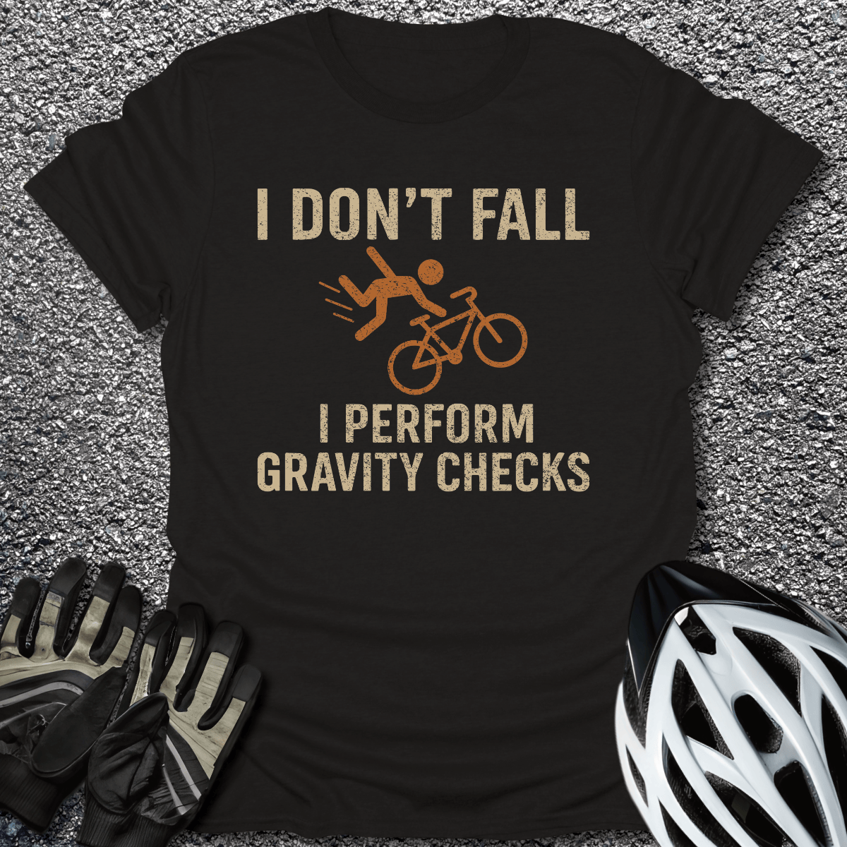 I Don't Fall T-Shirt in Black / S from CycleTees